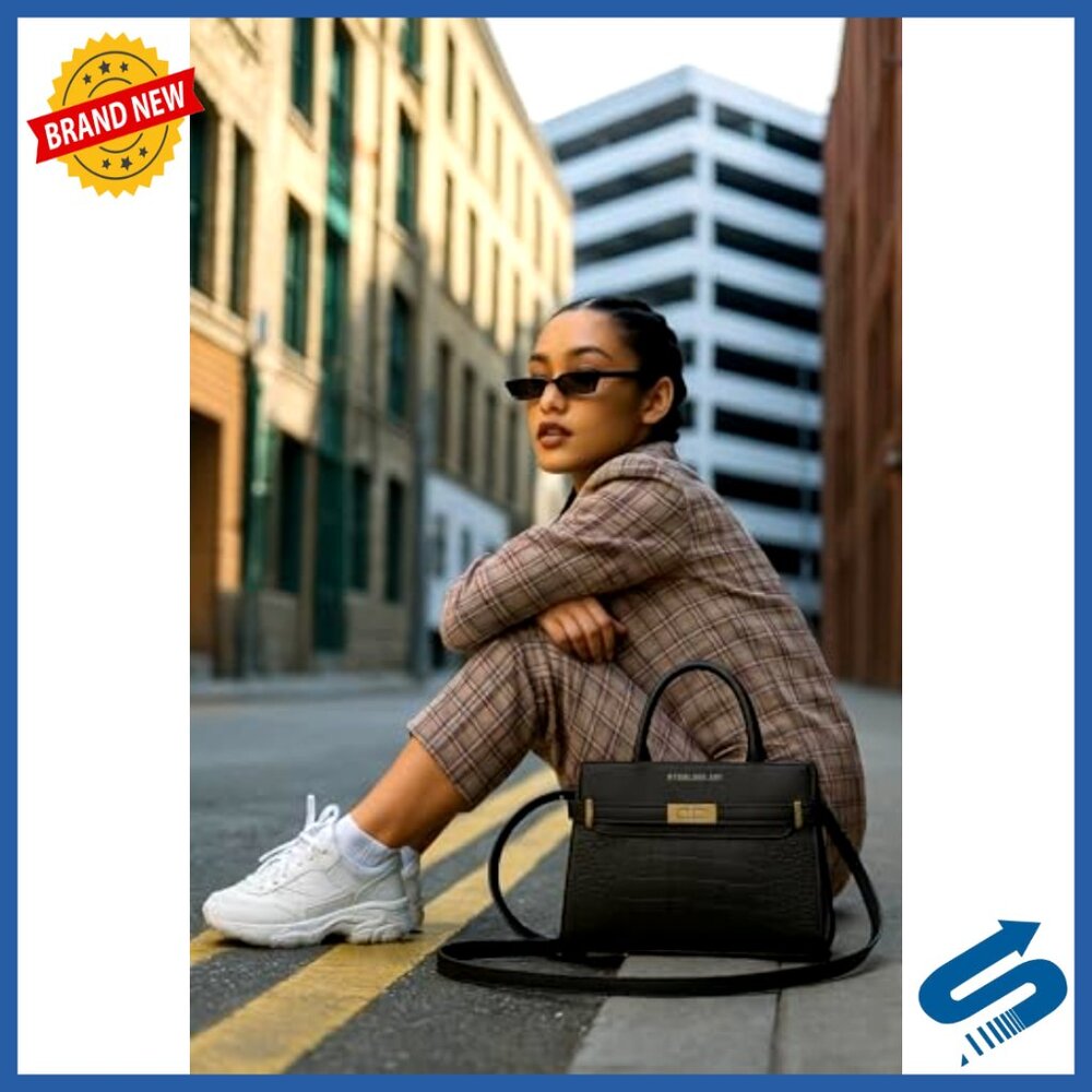 Medium Structured Satchel Handbag With Adjustable… - image 3